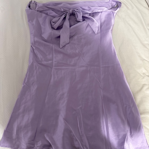 Strapless purple mini dress - Picture 4 of 5